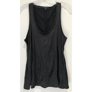 GAP Black Scoop Neck Crinkle Sleeveless Blouse